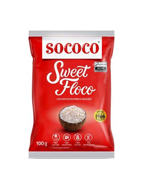 Coco em Flocos Úmido e Adoçado Sweet Floco 100g - Sococo