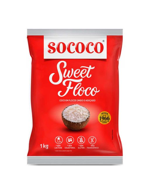 Coco em Flocos Úmido e Adoçado Sweet Floco 1kg - Sococo
