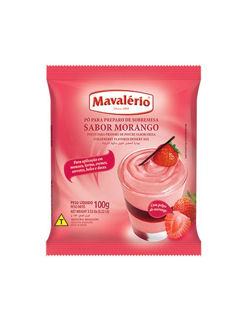 Pó para Sobremesa Morango 100g - Mavalério