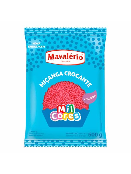 Confeito Miçanga Rosa Mil Cores 500g - Mavalério