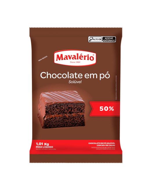 Chocolate em Pó 50% Cacau 1kg - Mavalerio