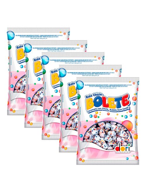 Kit 5 Balas Chiclete Bolete 400g - Dori