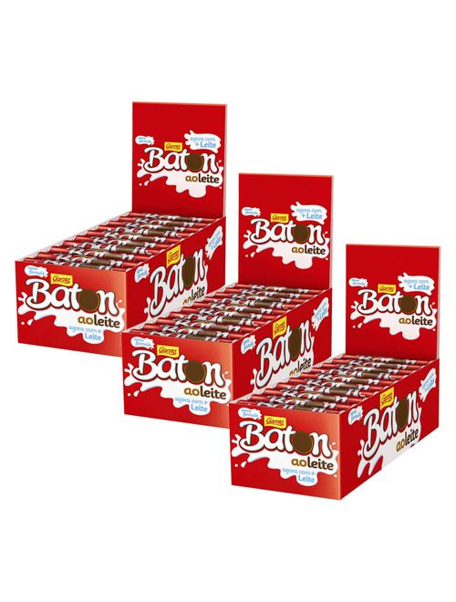 Kit 3 Chocolates Baton Ao Leite c/30 - Garoto