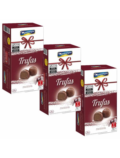 Kit 3 Caixas Bombom Trufa 55g - Montevergine