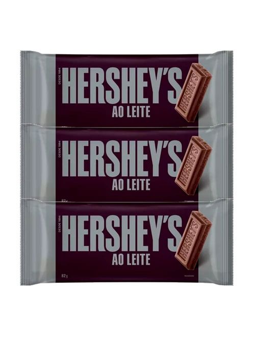 Kit 3 Tabletes Ao Leite 82g - Hersheys