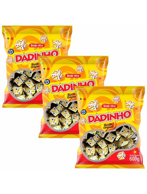 Kit com 3 Pacotes Dadinho Doce 600g - Dizioli