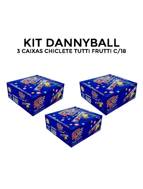 Kit com 3cx de Chiclete Tubo Tutti Frutti c/18 - Dannyball