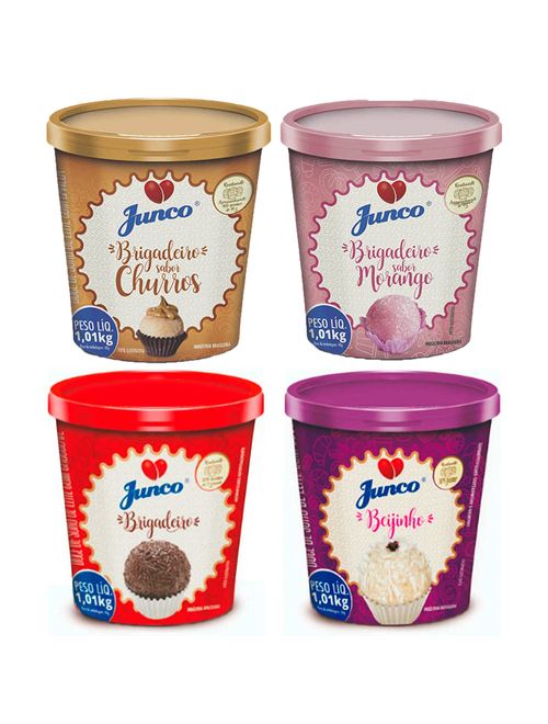 Kit Junco Pronto - Brigadeiro+Beijinho+Morango+Churros 1,01kg