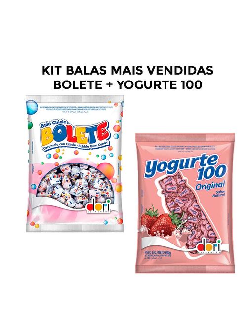 Kit Festa 2 Balas Mais Vendidas -  Yogurte 100 e Bolete Dori