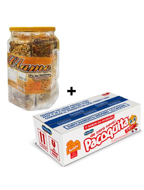 Kit Festa Junina 2 Itens Paçoquita Santa Helena e Pé de Moleque Clamel