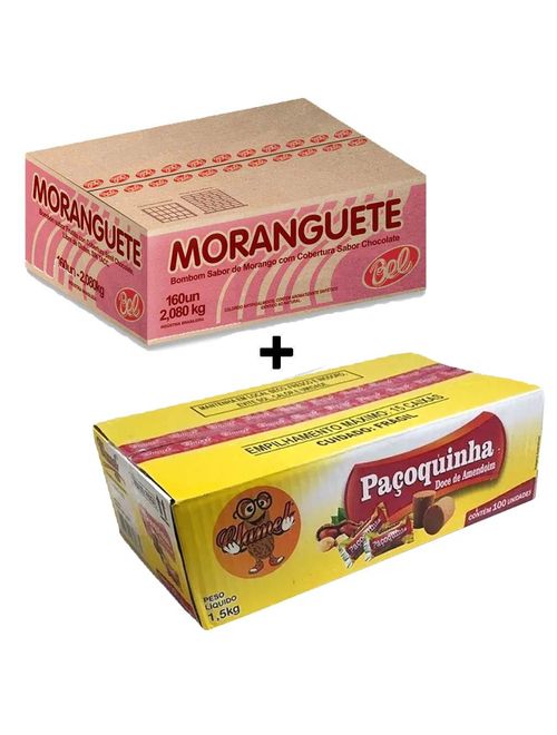 Kit Festa Junina Doces Tradicionais Moranguete c/160 e Paçoca Clamel c/100