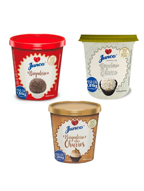 Kit Junco Pronto - Brigadeiro + Brigadeiro Branco + Churros 1,01kg