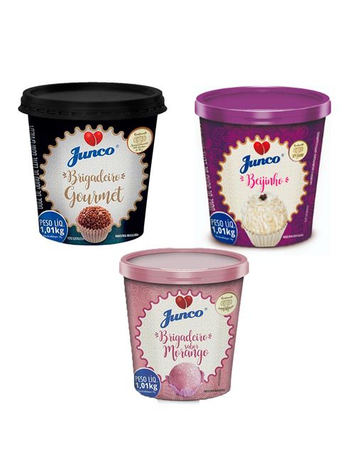 Kit Junco Pronto - Brigadeiro Gourmet + Beijinho + Morango 1,01kg