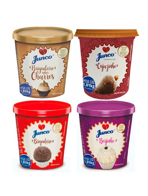 Kit Junco Pronto - Brigadeiro, Beijinho, Churros e Cajuzinho 1,01Kg - Junco