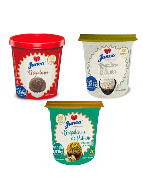 Kit Junco Pronto - Brigadeiro, Brig Branco e Pistache 1,01Kg - Junco