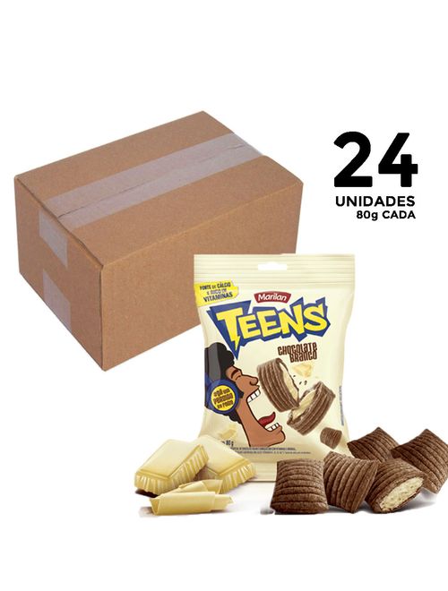 Kit Lanchinho c/3 Caixas Biscoito Recheado Teens Chocolate Branco 30g c/8 cada - Marilan
