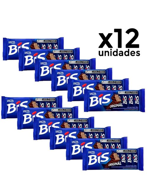 Kit 12 Chocolates Bis Ao Leite - Lacta