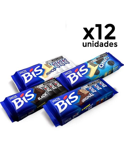 Kit 12 Chocolates Bis Sortidos - Lacta