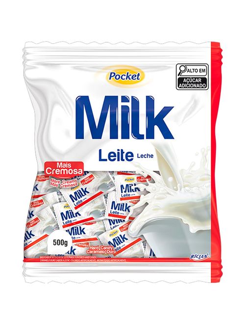 Bala Dura Pocket Cremosa Milk Freegells 500g - Riclan
