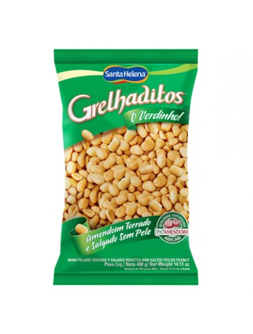 Amendoim Grelhaditos Sem Pele 400g - Santa Helena