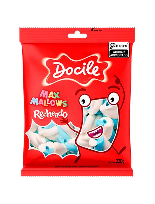 Marshmallow Torção Azul Recheado 220g - Docile