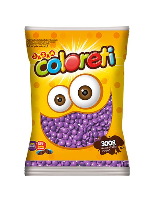 Confeito Chocolate Lilás Coloreti 300g - Jazam