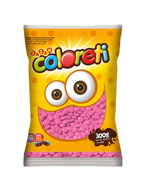 Confeito Chocolate Rosa Coloreti 300g - Jazam