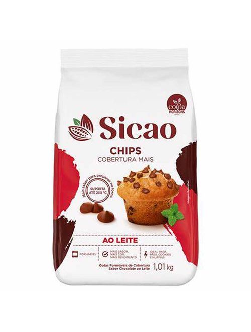 Chips Chocolate Forneáveis Ao Leite Cobertura 1,01kg - Sicao
