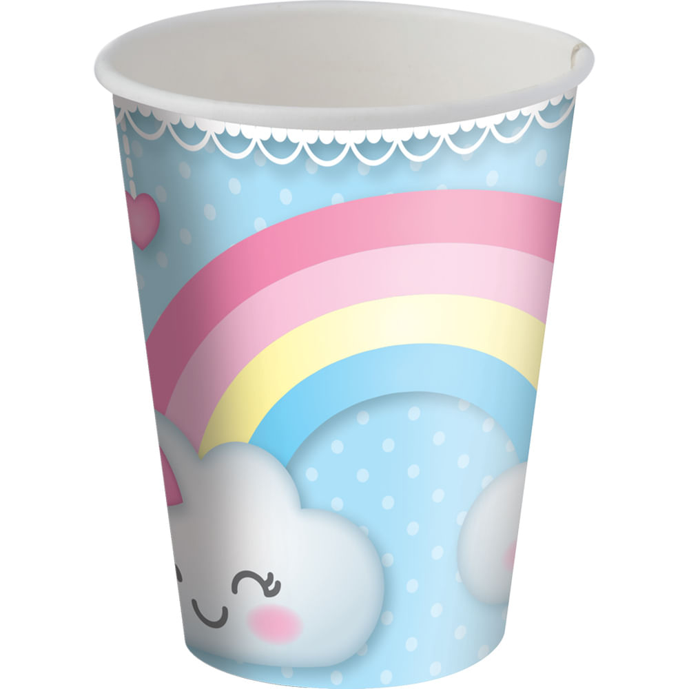 Encontraproduto.com.br - Chuva de Amor Copo Papel 200ml c/8 - Festcolor