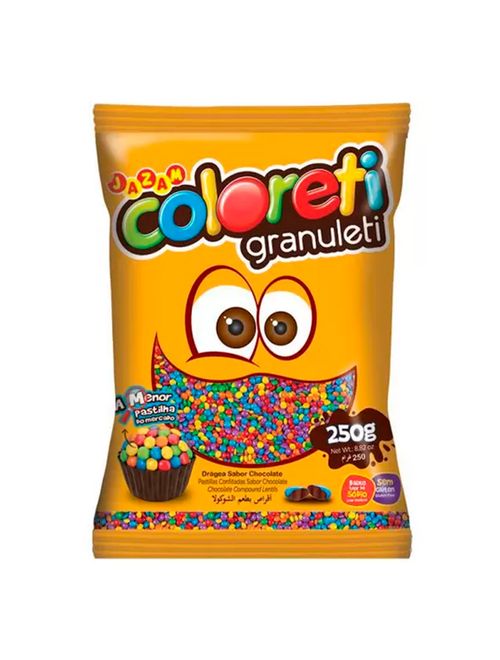 Confeito Chocolate Coloreti Granuleti 250g - Jazam