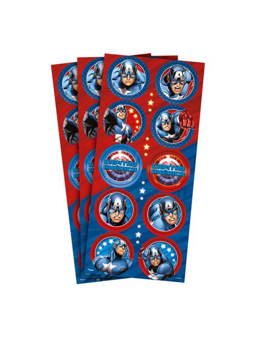 Capitão América Adesivo Redondo c/30 - Regina