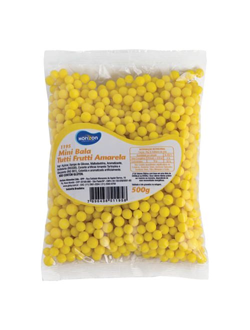Mini Bala Amarela Tutti Frutti 500g - Horizon