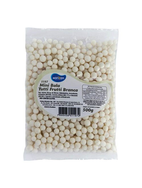 Mini Bala Branca Tutti Frutti 500g - Horizon