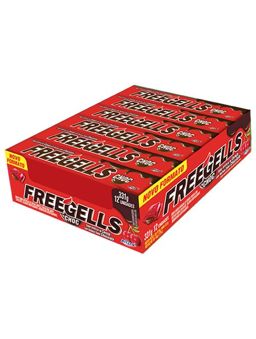 Drops Freegells Chocolate com Cereja c/12 - Riclan