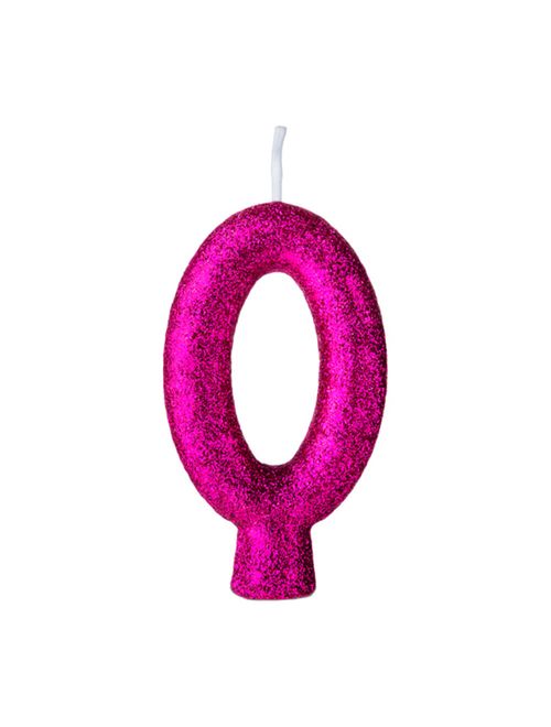 Vela de Aniversário Cintilante Pink Nº 0 - Regina