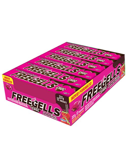 Drops Freegells Choc Morango c/12 - Riclan
