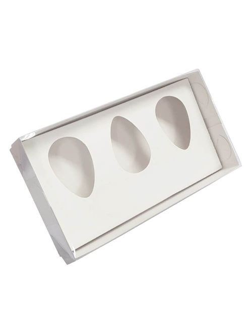 Caixa para Ovo de Colher Branca 3 Cavidades 50g - Yinpack