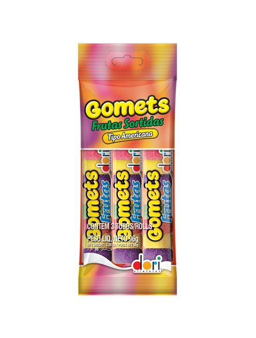 Bala de Goma Tubo Gomets 32g c/3 - Dori