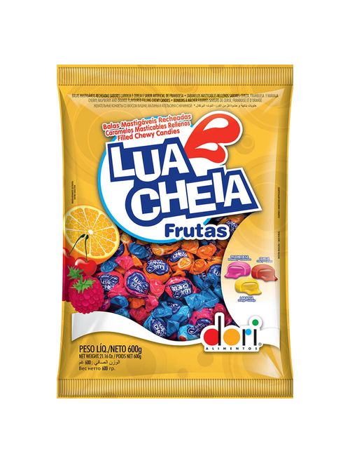Bala Mastigável Recheada Lua Cheia Frutas 600g - Dori