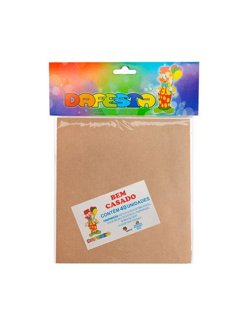 Embalagem Kraft Bem Casado Natural c/40 - Dafesta