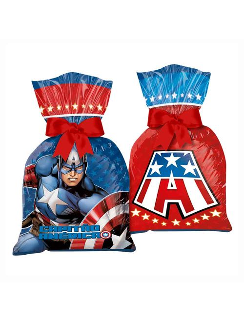 Capitão América Sacola Plástica c/12 - Regina