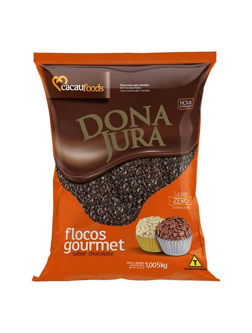 Flocos de Chocolate Gourmet Dona Jura 1,005kg - Cacau Foods