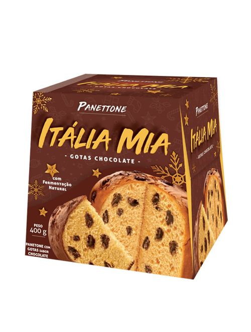 Panettone Itália Mia Gotas de Chocolate 400g - Romanato