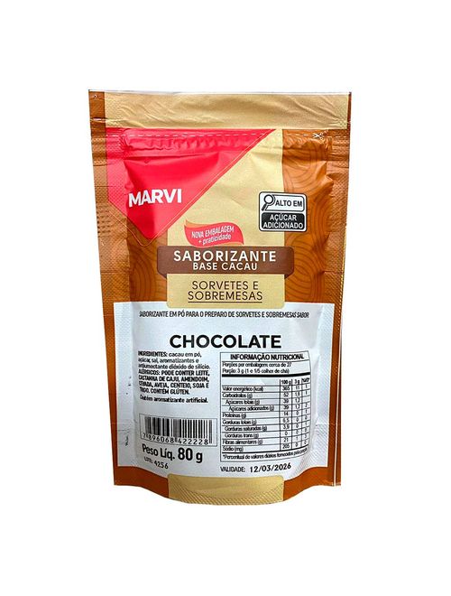 Sabor em Pó Chocolate 80g - Marvi