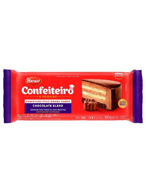 Barra de Chocolate Fracionado Confeiteiro Blend 1,01kg - Harald
