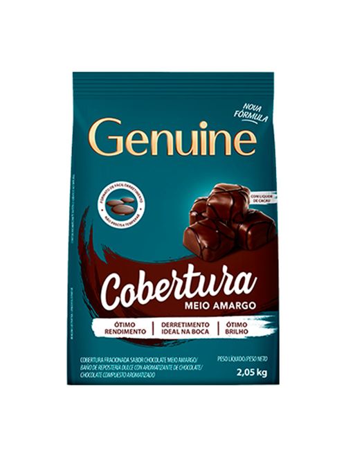 Gotas Chocolate Cobertura Fracionada Meio Amargo 2,05kg - Genuine