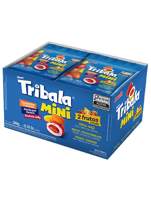 Mini Bala Tribala Recheada Sortida 2 Frutas c/12 - Peccin