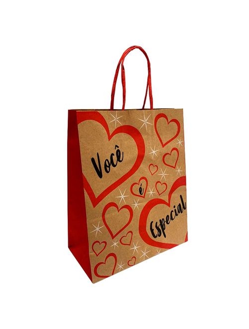 Sacola Kraft Você é Especial P 17,5x8,5x21,5cm - LC Embalagens