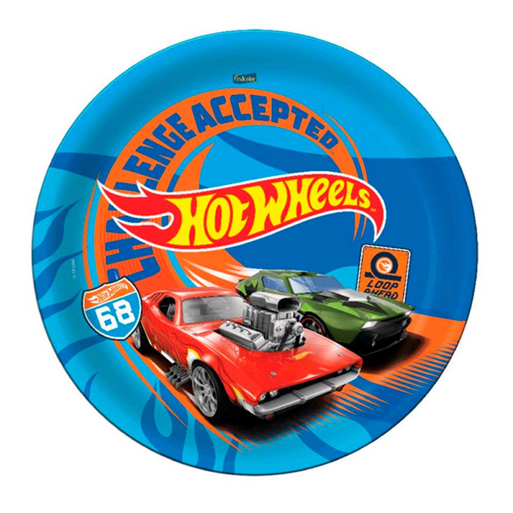 Encontraproduto.com.br - Hot Wheels Prato 18cm c/8 - Festcolor