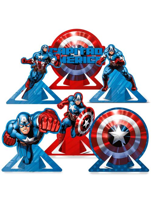 Capitão América Decoração de Mesa c/6 - Regina